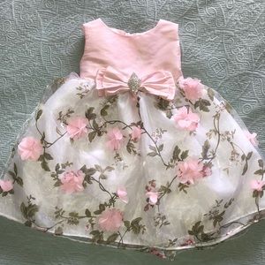 Toddler Pink Floral Layered Dress
